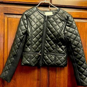 Classic quilted faux leather jacket